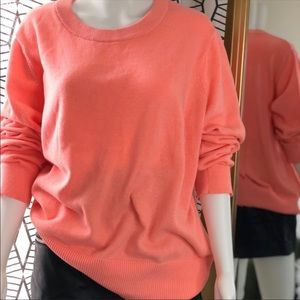 Gap salmón pink knit crew neck long sleeve sweater